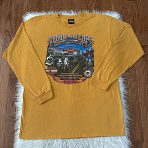 Harley Davidson Y2K Graphic Shirt Men’s XL Biker Motorcycle Long Sleeve 2008 USA